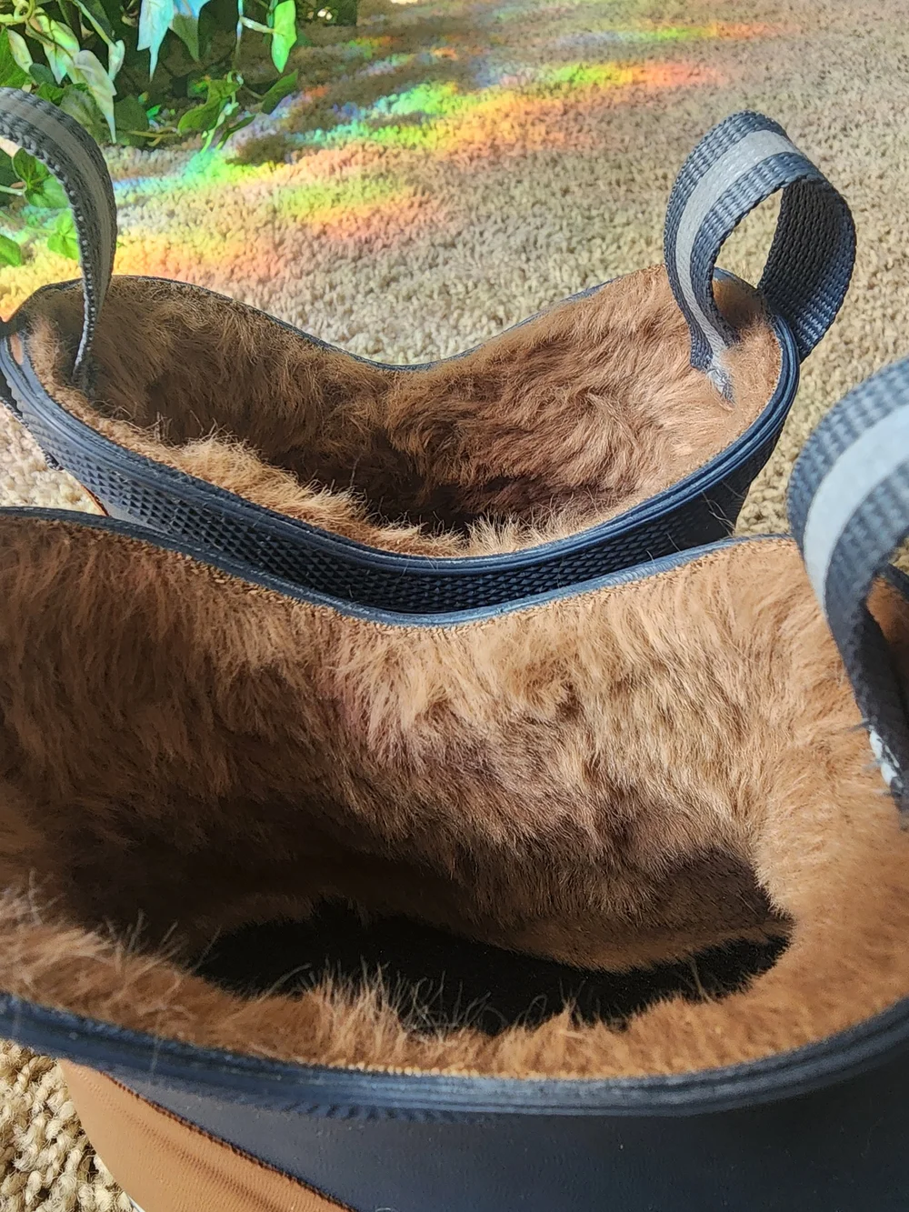 Xtratuf Navy Faux Fur Lined Waterproof Pull-On Boots With Tan Accents - Picture 7 of 11